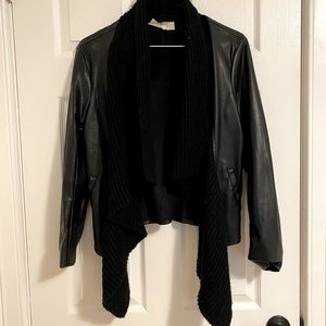 Faux Leather/Sweater Jacket